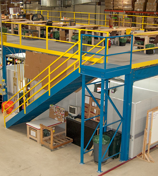 Warehouse Mezzanines in Florida with Ring Power Lift Trucks