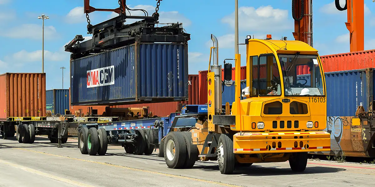 Autocar terminal tractor at port