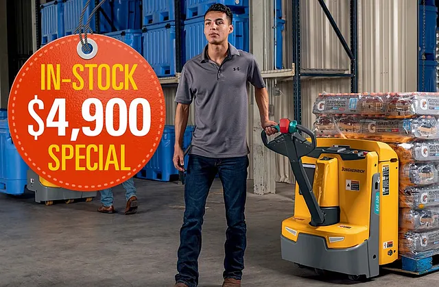 Get a 4500 lb. capacity electric forklift for $4,900, in-tock.