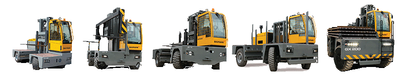 Baumann sideloader line-up of diesel & electric material handling machines